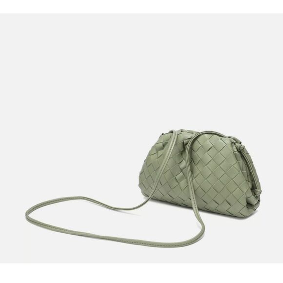 Tiffany & Fred Handbags - Tiffany & Fred Paris Woven Leather Crossbody Sage Green